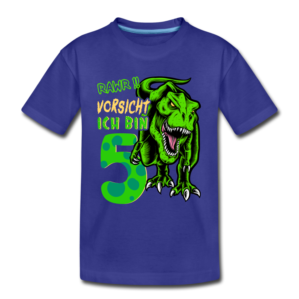 5. Kinder Geburtstag Geschenk Dinosaurier T-Rex Ich bin 5 Kinder Premium T-Shirt - Königsblau