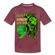 9. Kinder Geburtstag Geschenk Dinosaurier T-Rex Ich bin 9 Kinder Premium T-Shirt - Bordeauxrot meliert