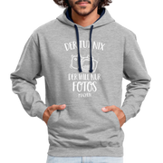 Fotografen Geschenk Der Tut Nix Der Will Nur Fotos machen Kontrast-Hoodie - Grau meliert/Navy