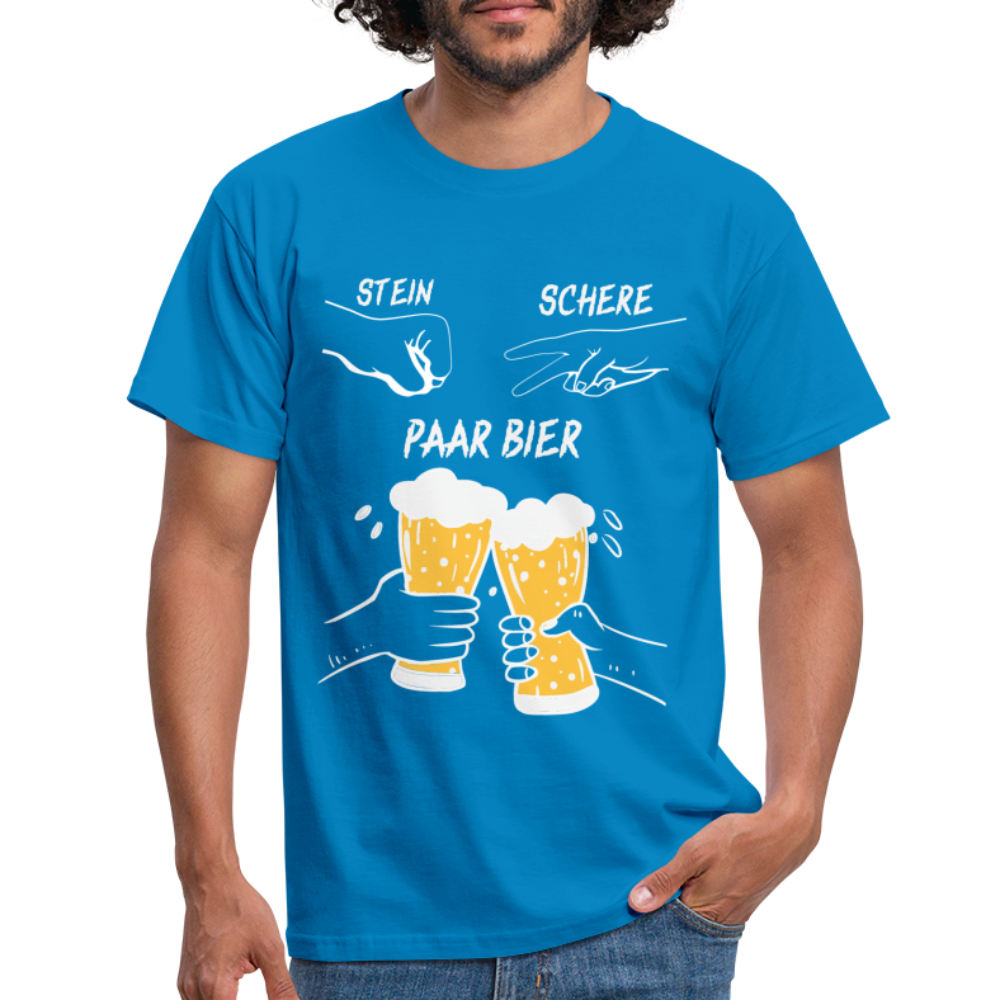 Lustig Schere Stein Paar Bier T-Shirt - Royalblau