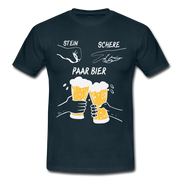 Lustig Schere Stein Paar Bier T-Shirt - Navy
