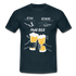 Lustig Schere Stein Paar Bier T-Shirt - Navy