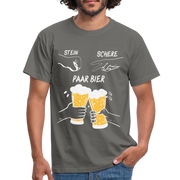 Lustig Schere Stein Paar Bier T-Shirt - Graphit
