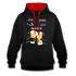 Lustig Schere Stein Paar Bier Kontrast-Hoodie - Schwarz/Rot