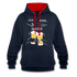 Lustig Schere Stein Paar Bier Kontrast-Hoodie - Navy/Rot