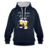 Lustig Schere Stein Paar Bier Kontrast-Hoodie - Navy/Grau meliert