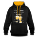 Lustig Schere Stein Paar Bier Kontrast-Hoodie - Schwarz/Gold