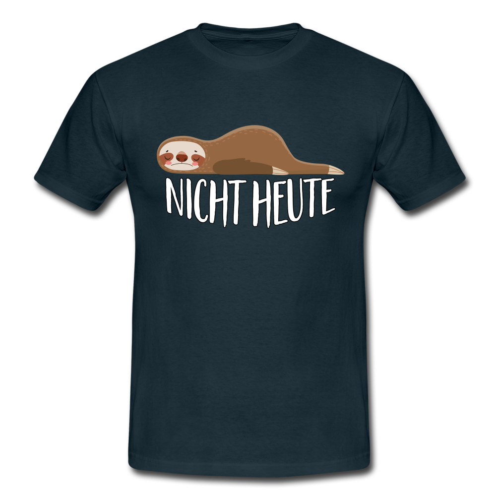 Faules Faultier Nicht Heute Lustiges T-Shirt - Navy