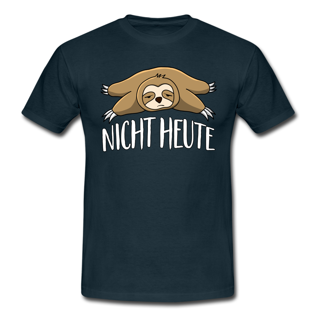 Faules Faultier Nicht Heute Lustiges T-Shirt - Navy