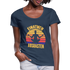 Yoga Geschenk Einatmen Ausrasen Lustiges Frauen T-Shirt mit U-Ausschnitt - Navy