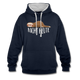 Faules Faultier Nicht Heute Lustiger Kontrast-Hoodie - Navy/Grau meliert