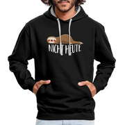 Faules Faultier Nicht Heute Lustiger Kontrast-Hoodie - Schwarz/Grau meliert