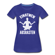 Yoga Geschenk Einatmen Ausrasen Lustiges Frauen Premium Bio T-Shirt - Königsblau