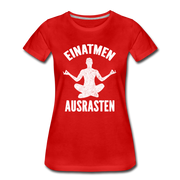 Yoga Geschenk Einatmen Ausrasen Lustiges Frauen Premium Bio T-Shirt - Rot