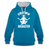 Yoga Geschenk Einatmen Ausrasen Lustiger Kontrast-Hoodie - Pfauenblau/Grau meliert