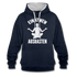 Yoga Geschenk Einatmen Ausrasen Lustiger Kontrast-Hoodie - Navy/Grau meliert