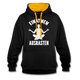 Yoga Geschenk Einatmen Ausrasen Lustiger Kontrast-Hoodie - Schwarz/Gold