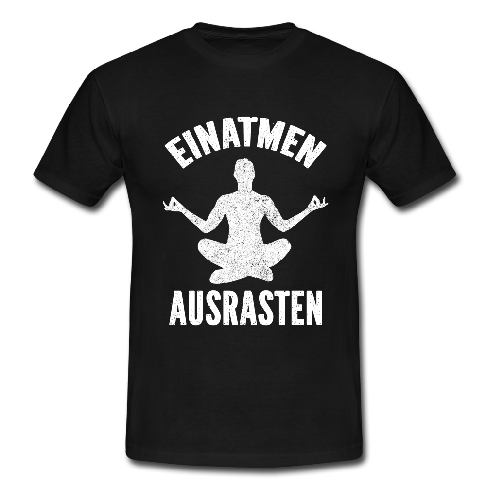 Yoga Geschenk Einatmen Ausrasen Lustige T-Shirt - Schwarz