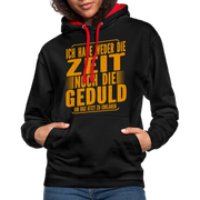 Hab weder die Zeit noch die Geduld dir das zu erklären Lustiger Kontrast-Hoodie - Schwarz/Rot