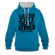 Hab weder die Zeit noch die Geduld dir das zu erklären Lustiger Kontrast-Hoodie - Pfauenblau/Grau meliert