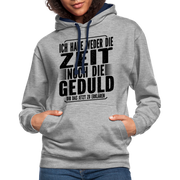 Hab weder die Zeit noch die Geduld dir das zu erklären Lustiger Kontrast-Hoodie - Grau meliert/Navy