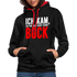 Ich kam sah und hatte direkt keinen Bock Lustiger Kontrast-Hoodie - Schwarz/Rot