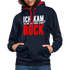 Ich kam sah und hatte direkt keinen Bock Lustiger Kontrast-Hoodie - Navy/Rot