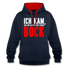 Ich kam sah und hatte direkt keinen Bock Lustiger Kontrast-Hoodie - Navy/Rot