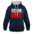 Ich kam sah und hatte direkt keinen Bock Lustiger Kontrast-Hoodie - Navy/Grau meliert