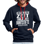 Hab nicht die Zeit und die Buntstifte um dir das zu erklären Kontrast-Hoodie - Navy/Rot