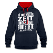 Hab nicht die Zeit und die Buntstifte um dir das zu erklären Kontrast-Hoodie - Navy/Rot