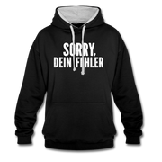 Lustig Sarkastisch Sorry Dein Fehler Geschenkidee Kontrast-Hoodie - Schwarz/Grau meliert
