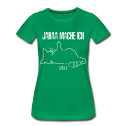 Faule Katze Mittelfinger Jahaa Mache ich - Später Lustiges Frauen Premium T-Shirt - Kelly Green