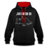 Faule Katze Mittelfinger Jahaa Mache ich - Später Lustiger Kontrast-Hoodie - Schwarz/Rot