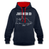 Faule Katze Mittelfinger Jahaa Mache ich - Später Lustiger Kontrast-Hoodie - Navy/Rot