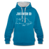 Faule Katze Mittelfinger Jahaa Mache ich - Später Lustiger Kontrast-Hoodie - Pfauenblau/Grau meliert