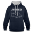 Faule Katze Mittelfinger Jahaa Mache ich - Später Lustiger Kontrast-Hoodie - Navy/Grau meliert