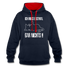 Faule Katze Mittelfinger Ich muss erstmal gar nichts Lustiger Kontrast-Hoodie - Navy/Rot