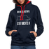 Faule Katze Mittelfinger Ich muss erstmal gar nichts Lustiger Kontrast-Hoodie - Navy/Rot