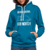 Faule Katze Mittelfinger Ich muss erstmal gar nichts Lustiger Kontrast-Hoodie - Pfauenblau/Grau meliert