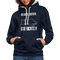 Faule Katze Mittelfinger Ich muss erstmal gar nichts Lustiger Kontrast-Hoodie - Navy/Grau meliert