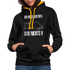 Faule Katze Mittelfinger Ich muss erstmal gar nichts Lustiger Kontrast-Hoodie - Schwarz/Gold