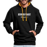 Lustig Sarkastisch Bevor du fragst NEIN Geschenkidee Kontrast-Hoodie - Schwarz/Gold