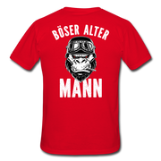 Biker zorniger Gorilla Böser alter Mann Geschenkidee T-Shirt Rückendruck - Rot