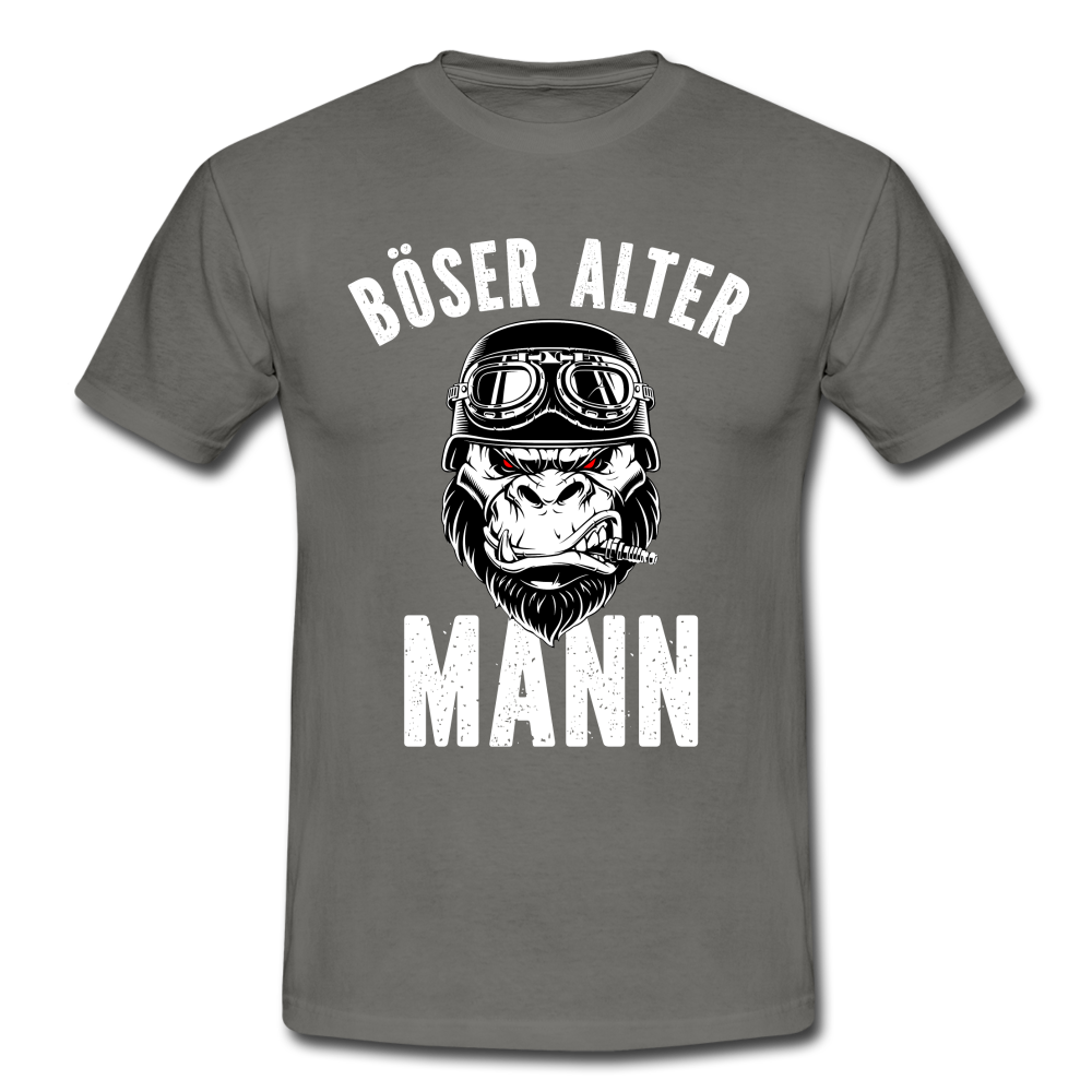 Biker zorniger Gorilla Böser alter Mann Geschenkidee T-Shirt - Graphit