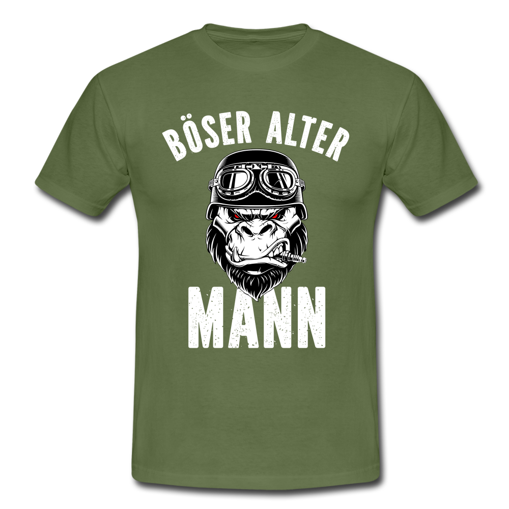 Biker zorniger Gorilla Böser alter Mann Geschenkidee T-Shirt - Militärgrün