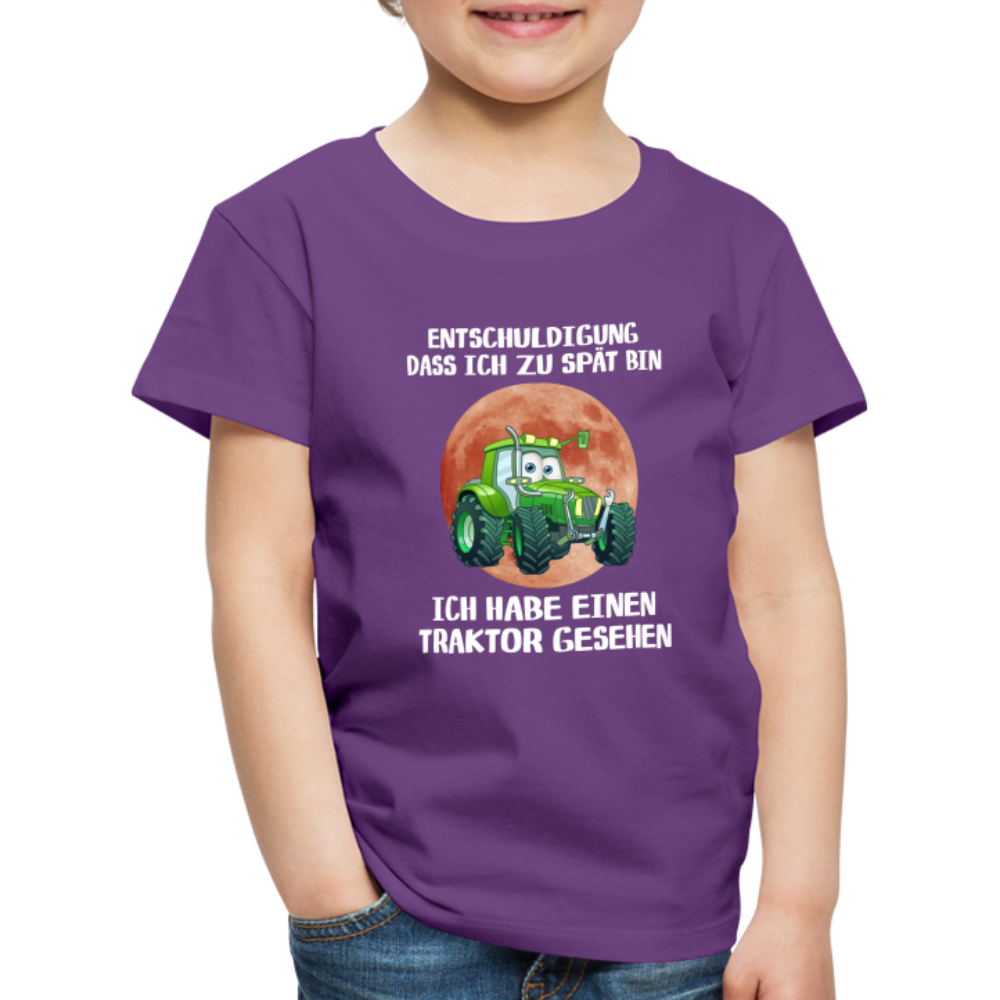 Entschuldigung dass ich zu spät bin habe Traktor gesehen Kinder Premium T-Shirt - Lila