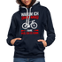 Fahrradfahrer Warum ich ohne Akku fahre weil ich es kann Kontrast-Hoodie - Navy/Grau meliert