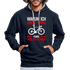 Fahrradfahrer Warum ich ohne Akku fahre weil ich es kann Kontrast-Hoodie - Navy/Grau meliert