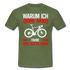 Fahrradfahrer Warum ich ohne Akku fahre weil ich es kann T-Shirt - Militärgrün